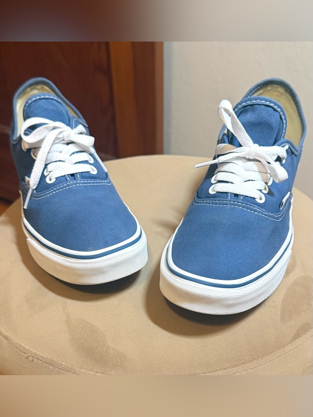 Vans Authentic Navy Blue Canvas Skate Shoes Mens Size 12